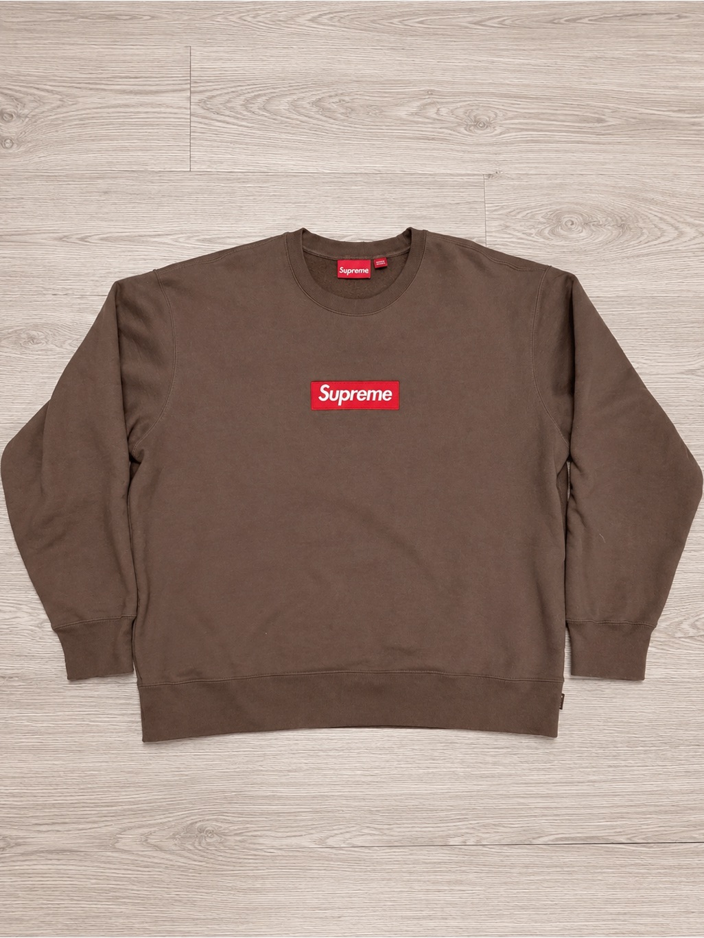 Supreme Box Logo Crewneck Fw22 Brown Size Large L New